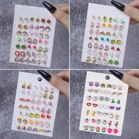 1 Set Cartoon Style Cartoon Enamel Alloy Ear Studs main image 1