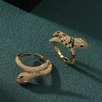 Simple Style Snake Copper Inlay Zircon Rings main image 4