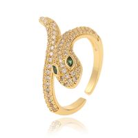 Simple Style Snake Copper Inlay Zircon Rings sku image 2