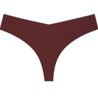 Solid Color Seamless Breathable Quick Dry Low Waist Thong Panties main image 4
