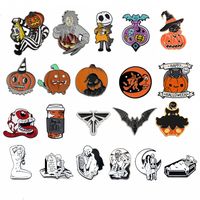 Ig Style Funny Pumpkin Bat Skull Alloy Enamel Unisex Brooches main image 1