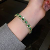 Fashion Square Snake Copper Zircon Bangle In Bulk sku image 30