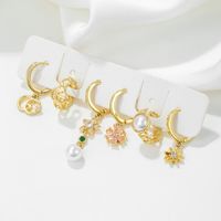 1 Set Cute Tassel Flower Plating Inlay Brass Zircon 18k Gold Plated Silver Plated Earrings main image 5