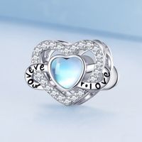 Casual Infinity Heart Shape Flower Sterling Silver Inlay Moonstone Glass Zircon Jewelry Accessories main image 4