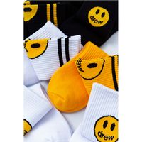 Unisex Casual Smiley Face Nylon Cotton Crew Socks A Pair main image 2
