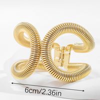 Iron Elegant Luxurious Twist Plating Spiral Stripe Bangle sku image 9