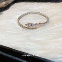 Fashion Square Snake Copper Zircon Bangle In Bulk sku image 43