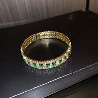 Fashion Square Snake Copper Zircon Bangle In Bulk sku image 20