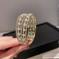 Fashion Square Snake Copper Zircon Bangle In Bulk sku image 13