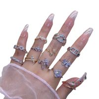 Simple Style Bow Knot Copper Plating Inlay Zircon Open Rings main image 6