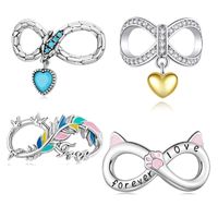Casual Infinity Heart Shape Flower Sterling Silver Inlay Moonstone Glass Zircon Jewelry Accessories main image 7