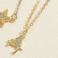Simple Style Streetwear Moon Starfish Stainless Steel Copper 14k Gold Plated Zircon Pendant Necklace In Bulk sku image 1
