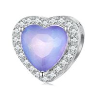 Casual Infinity Heart Shape Flower Sterling Silver Inlay Moonstone Glass Zircon Jewelry Accessories sku image 6