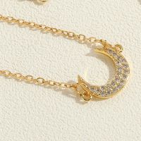 Simple Style Streetwear Moon Starfish Stainless Steel Copper 14k Gold Plated Zircon Pendant Necklace In Bulk sku image 2