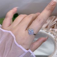 Simple Style Bow Knot Copper Plating Inlay Zircon Open Rings main image 5