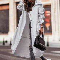 Women's Fashion Solid Color Single Breasted Coat Trench Coat main image 3