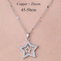 Wholesale Simple Style Sun Star Lightning Stainless Steel Plating Inlay Silver Plated Zircon Pendant Necklace sku image 6