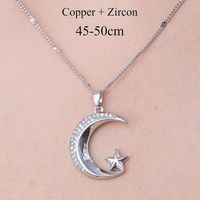 Wholesale Simple Style Sun Star Lightning Stainless Steel Plating Inlay Silver Plated Zircon Pendant Necklace sku image 5