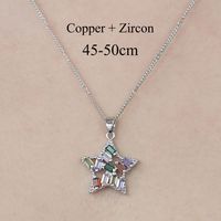 Wholesale Simple Style Sun Star Lightning Stainless Steel Plating Inlay Silver Plated Zircon Pendant Necklace sku image 8