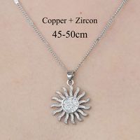 Wholesale Simple Style Sun Star Lightning Stainless Steel Plating Inlay Silver Plated Zircon Pendant Necklace sku image 3