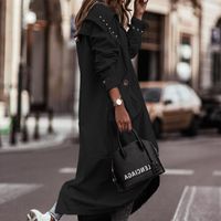 Women's Fashion Solid Color Single Breasted Coat Trench Coat main image 4