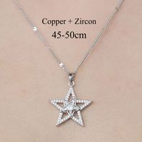 Wholesale Simple Style Sun Star Lightning Stainless Steel Plating Inlay Silver Plated Zircon Pendant Necklace sku image 12