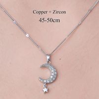 Wholesale Simple Style Sun Star Lightning Stainless Steel Plating Inlay Silver Plated Zircon Pendant Necklace sku image 1