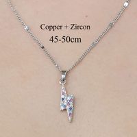 Wholesale Simple Style Sun Star Lightning Stainless Steel Plating Inlay Silver Plated Zircon Pendant Necklace sku image 4
