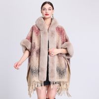 Women's Vintage Style Solid Color Napping Plush Tassel Shawl sku image 11