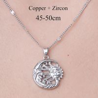 Wholesale Simple Style Sun Star Lightning Stainless Steel Plating Inlay Silver Plated Zircon Pendant Necklace sku image 2