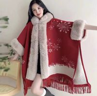 Women's Vintage Style Solid Color Napping Plush Tassel Shawl sku image 19