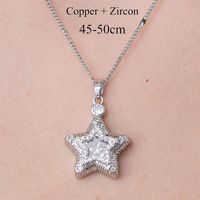 Wholesale Simple Style Sun Star Lightning Stainless Steel Plating Inlay Silver Plated Zircon Pendant Necklace sku image 7