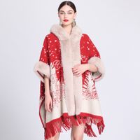 Women's Vintage Style Solid Color Napping Plush Tassel Shawl sku image 12