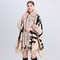 Women's Vintage Style Solid Color Napping Plush Tassel Shawl sku image 3
