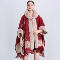 Women's Vintage Style Solid Color Napping Plush Tassel Shawl sku image 6