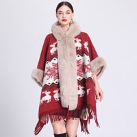 Women's Vintage Style Solid Color Napping Plush Tassel Shawl sku image 10