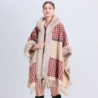 Women's Vintage Style Solid Color Napping Plush Tassel Shawl sku image 1
