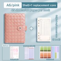1 Set Solid Color School Pu Leather Preppy Style Notebook sku image 9