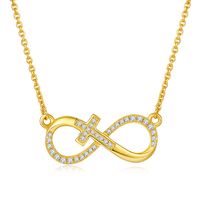 Elegant Infinity Sterling Silver Moissanite Rose Gold Plated Silver Plated Pendant Necklace main image 7