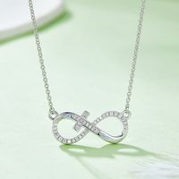 Elegant Infinity Sterling Silver Moissanite Rose Gold Plated Silver Plated Pendant Necklace main image 3