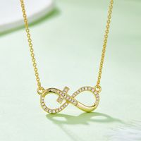 Elegant Infinity Sterling Silver Moissanite Rose Gold Plated Silver Plated Pendant Necklace main image 4