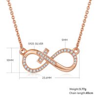 Elegant Infinity Sterling Silver Moissanite Rose Gold Plated Silver Plated Pendant Necklace main image 2