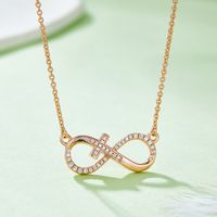 Elegant Infinity Sterling Silver Moissanite Rose Gold Plated Silver Plated Pendant Necklace main image 5