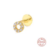 1 Piece Fashion Cross Circle Flower Silver Plating Inlay Zircon Ear Studs sku image 6