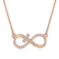 Elegant Infinity Sterling Silver Moissanite Rose Gold Plated Silver Plated Pendant Necklace main image 8