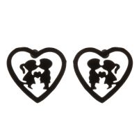1 Pair Simple Style Heart Shape Stainless Steel Plating Earrings sku image 8