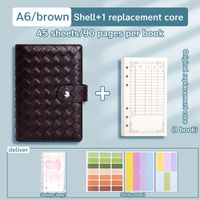 1 Set Solid Color School Pu Leather Preppy Style Notebook sku image 5