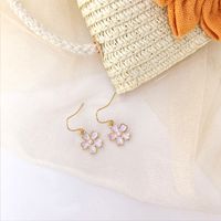 1 Pair Fashion Rabbit Heart Shape Flower Metal Asymmetrical Enamel Plating Women's Drop Earrings sku image 1