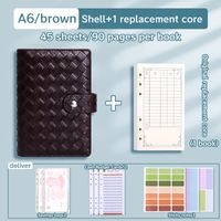 1 Set Solid Color School Pu Leather Preppy Style Notebook sku image 8