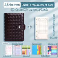 1 Set Solid Color School Pu Leather Preppy Style Notebook sku image 11